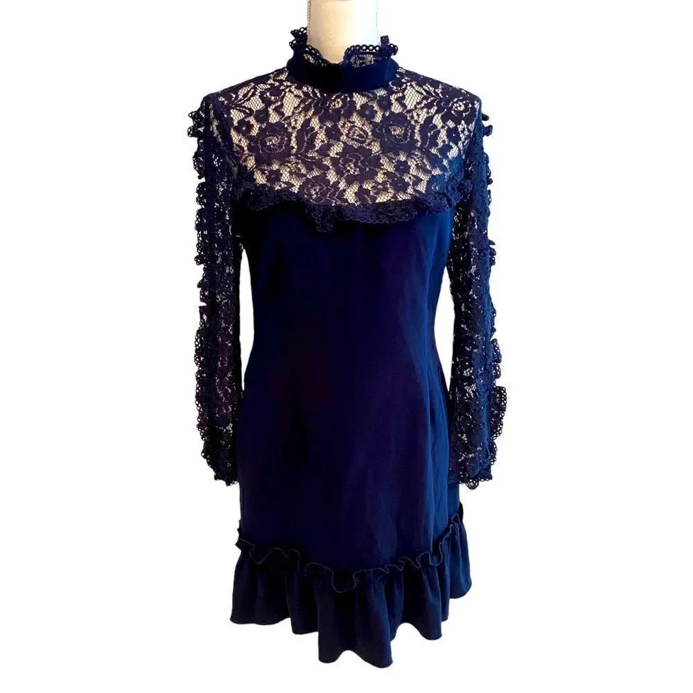 N/Nicholas Long Sleeve Lace Mini Dress US Size 8